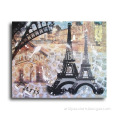 Euoropen famous scenic spot picture pairs eiffel tower oil painting